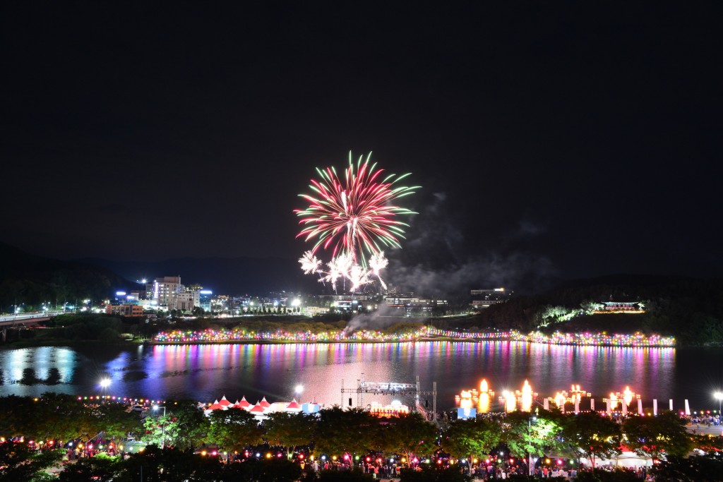 지난해 연등문화축제 개막식을 축하하는 불꽃